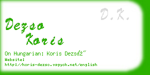 dezso koris business card